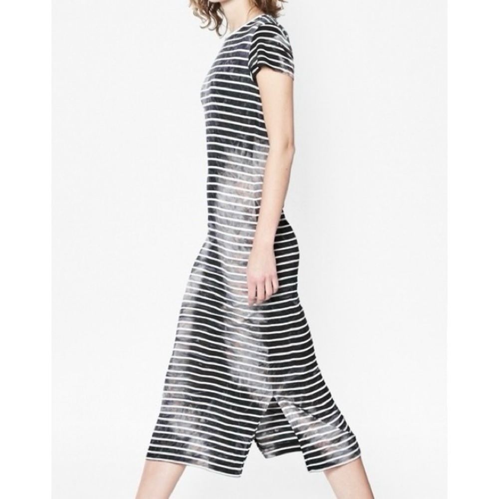 French Connection Amelia Striped Side-Slit Jersey Dress
